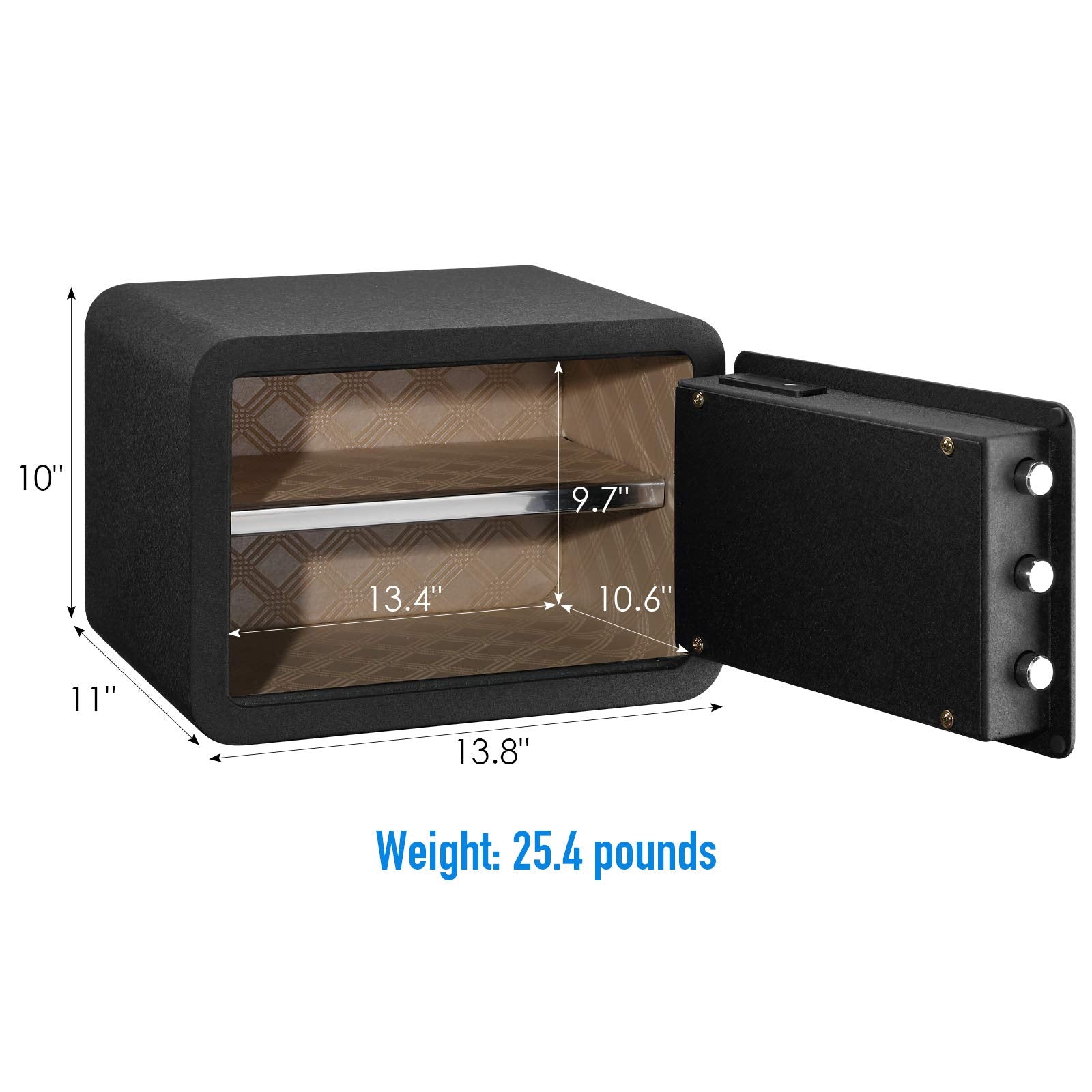 Pry-resistant door of Tenamic safe deters tampering and enhances security.