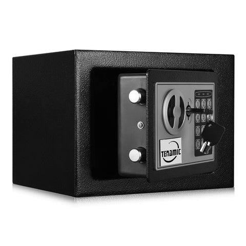 Tenamic Safe Box wall-mount holes for secure installation in office or hotel.