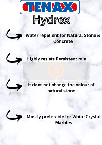 Tenax Hydrex sealer invisible dry indicates no color change after sealing.