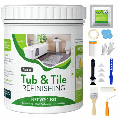 Tenee 35oz white tub and tile paint bottle for easy at-home refinishing