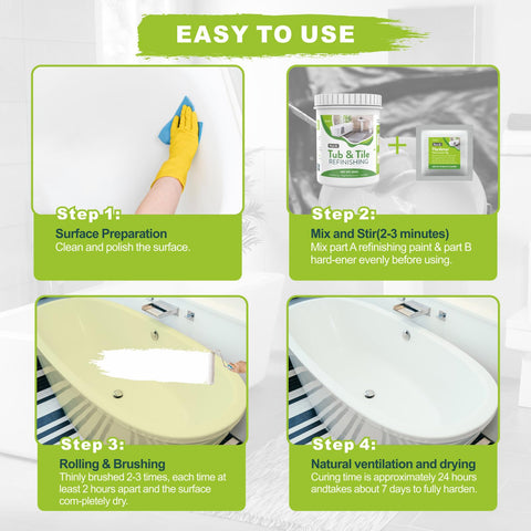 Tenee white tub-tile finish enhances bathrooms and kitchens