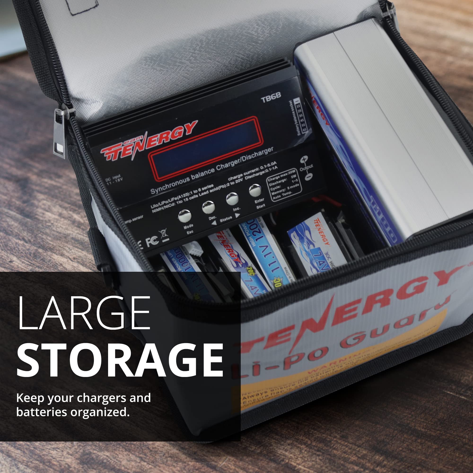 Tenergy Velcro seal closure minimizes airflow during charging sessions