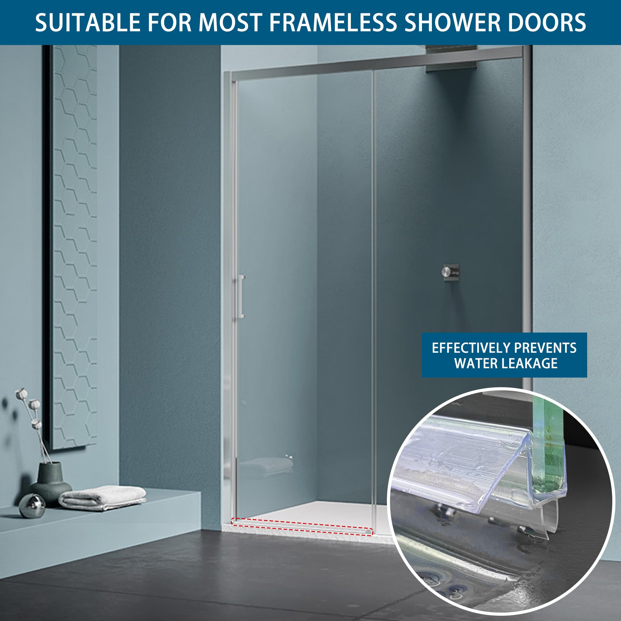 TENGFEEI easy install shower seal enables quick, tool free fitting.