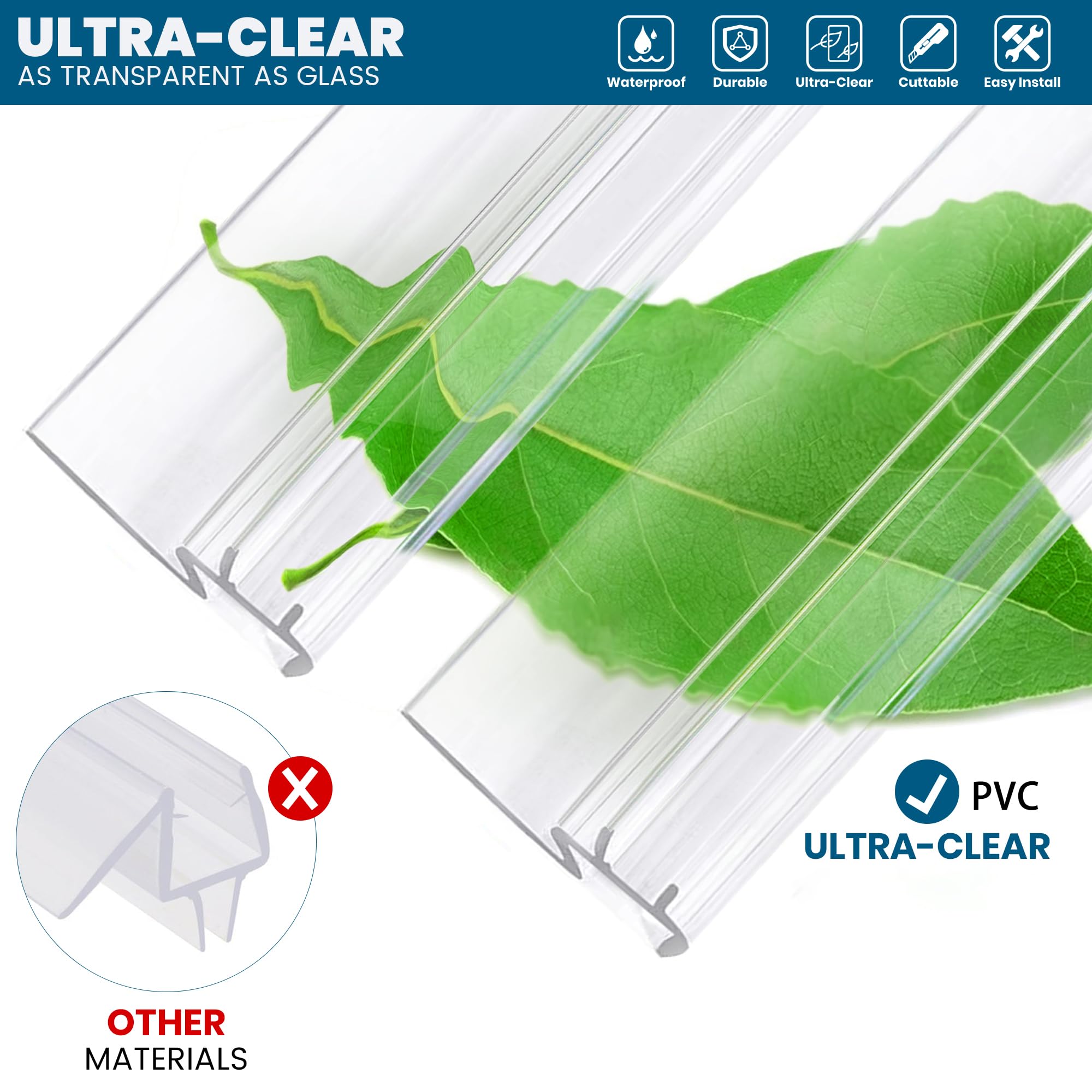 TENGFEEI pvc shower door sweep clear durable and easy to maintain.