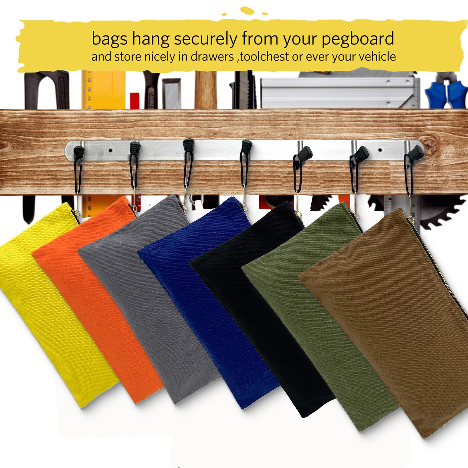 TENGYES twelve-and-a-half-inch by seven-inch tool pouch open for quick access.