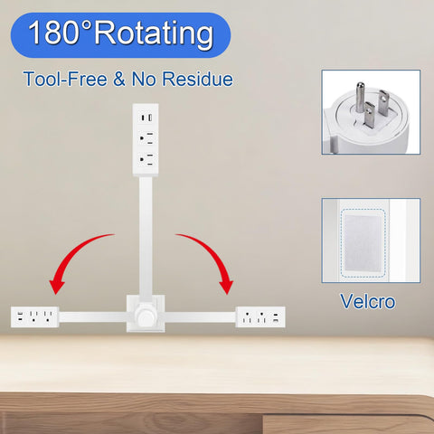 Tenhonce outlet extender showing 2 AC outlets plus USB-A and USB-C for multiple devices