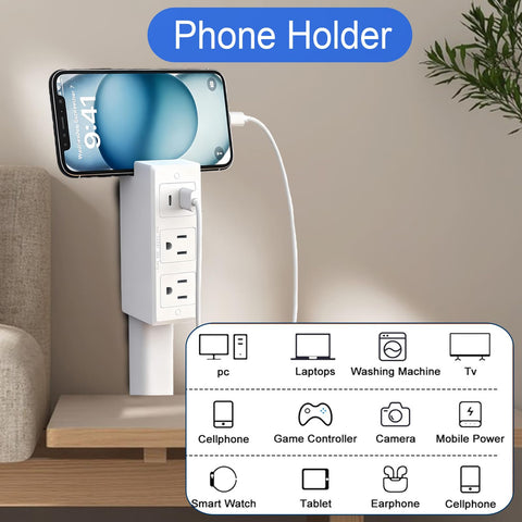 Tenhonce outlet extender top phone holder keeps device accessible while charging