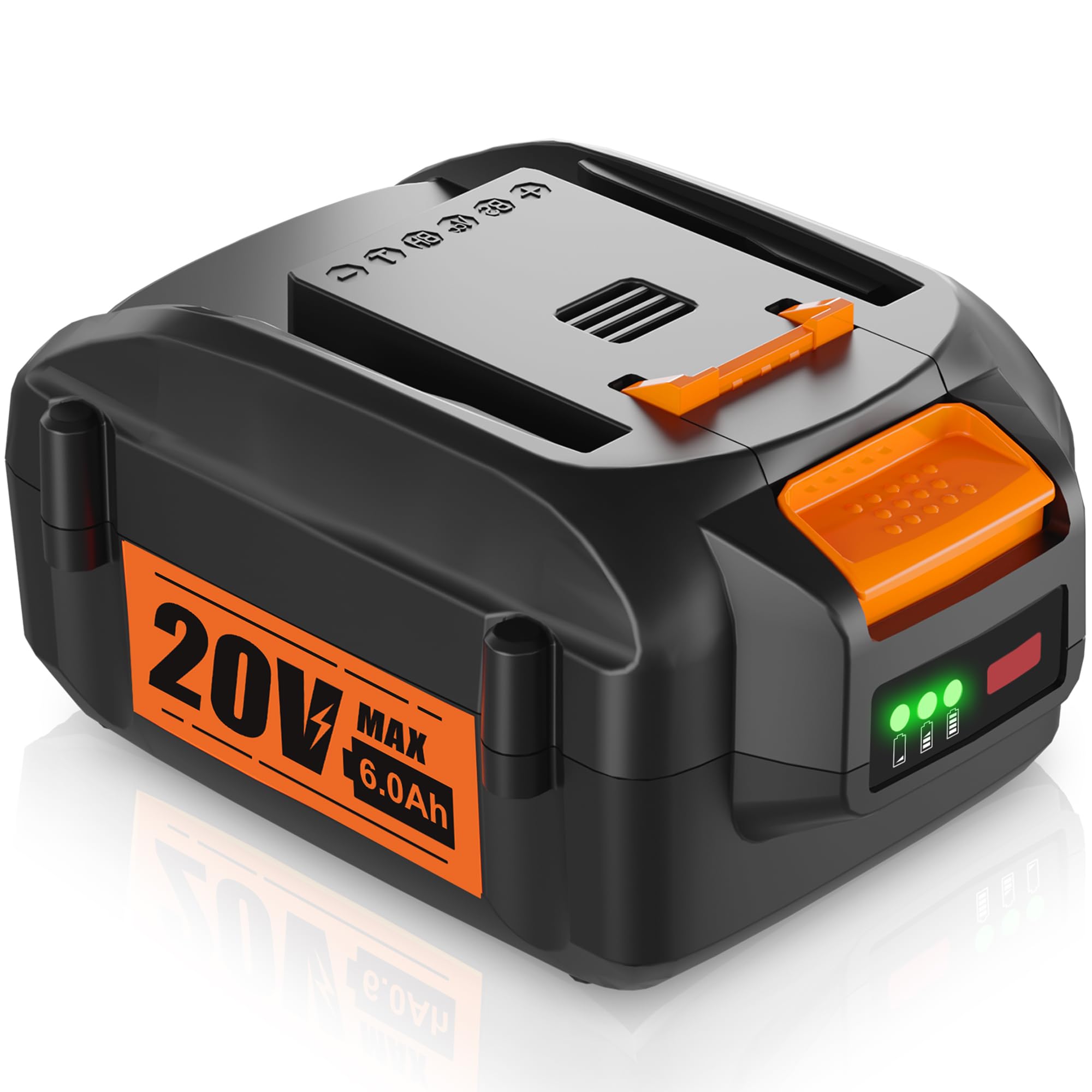 TenHutt 20V battery with LED indicator on Worx tool