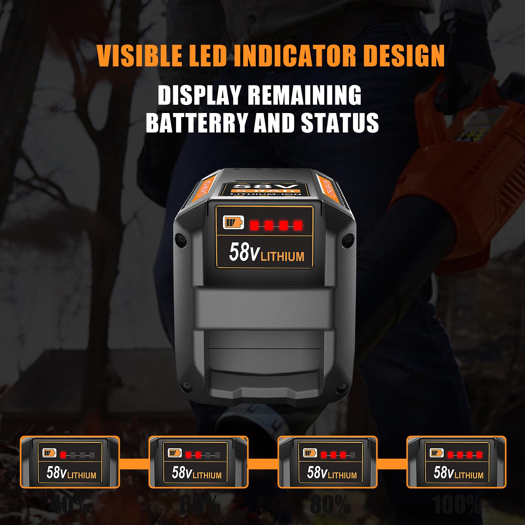TenHutt 58V battery quick-release design enables easy installation and minimized downtime.