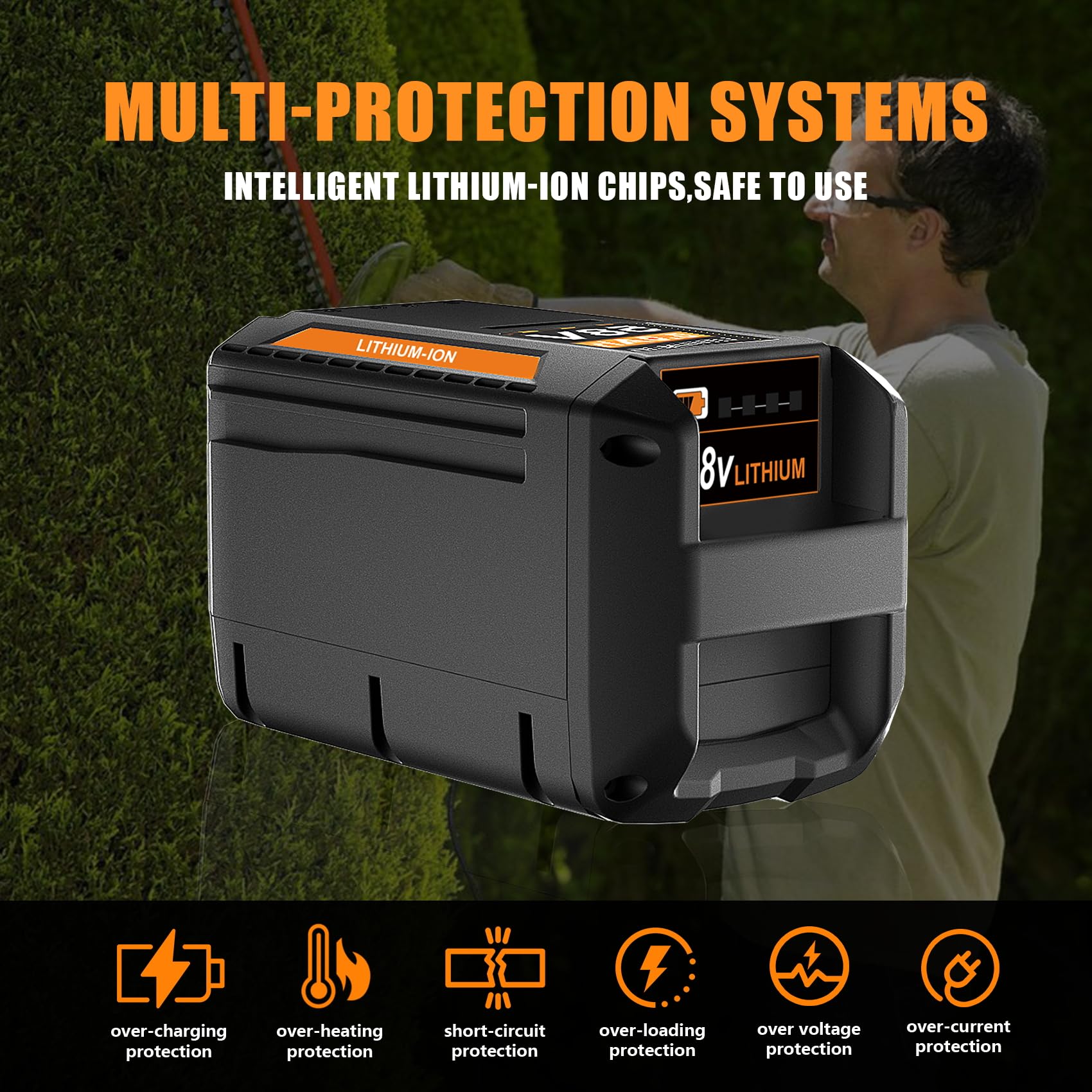 TenHutt 58V 5.0Ah battery delivers extended run time across compatible tools.