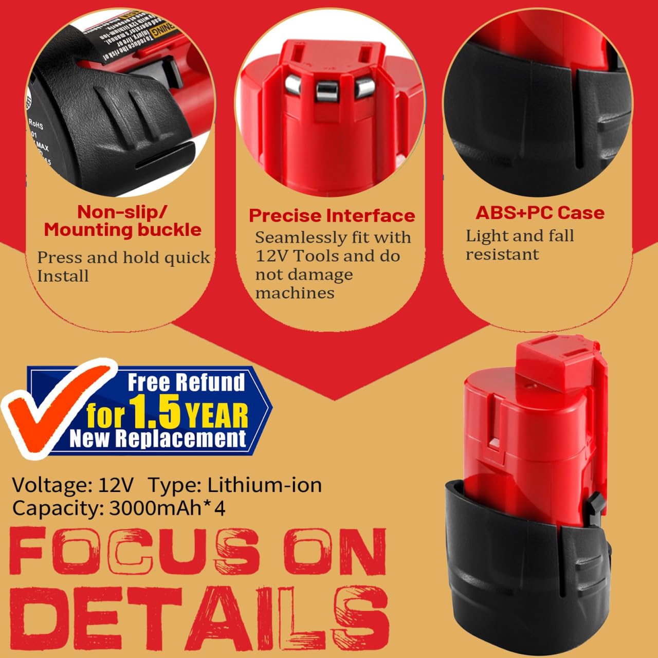 TenHutt battery with M12 charger compatibility chart demonstrates versatility