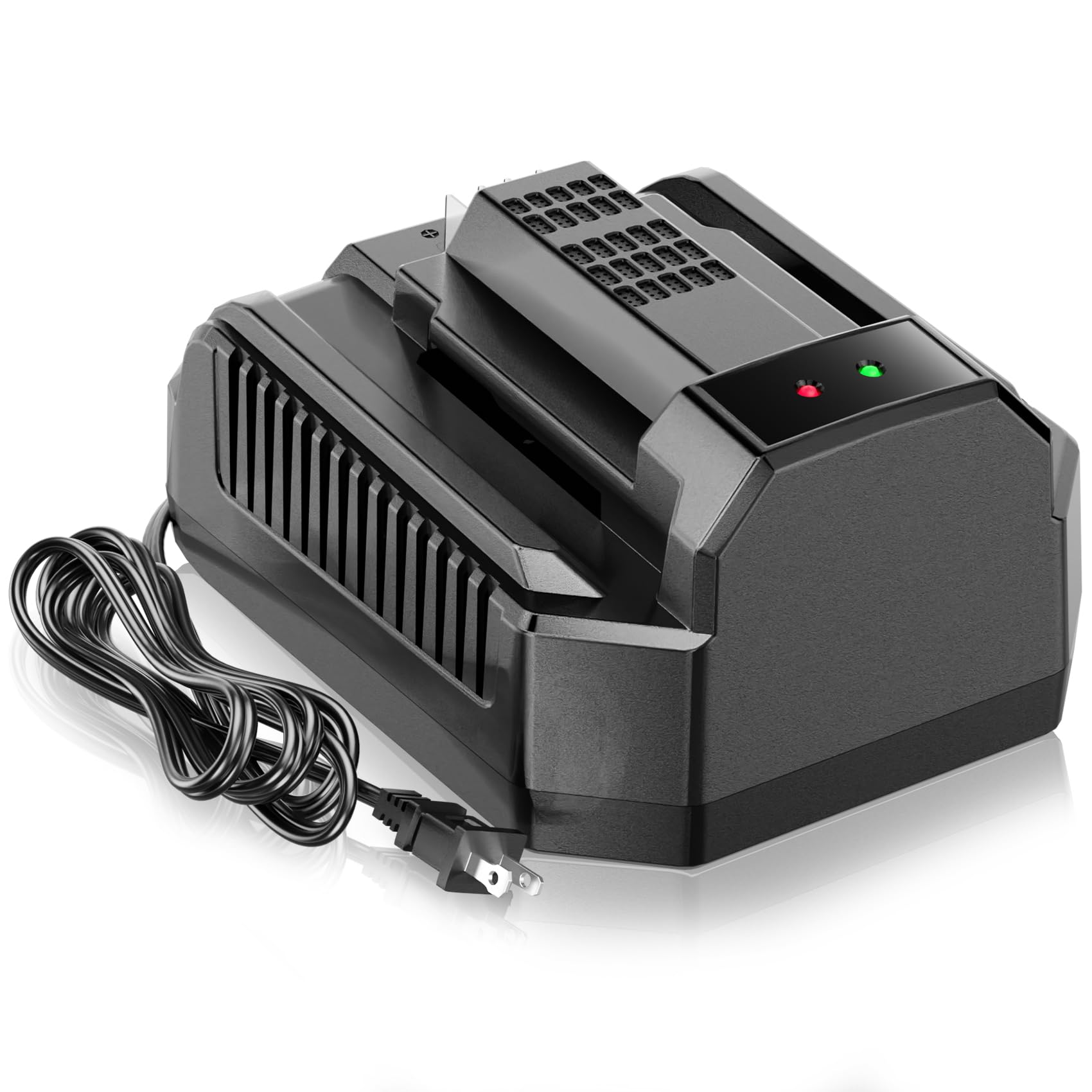 TenHutt CH2100 rapid charger front view with compact design for storage.