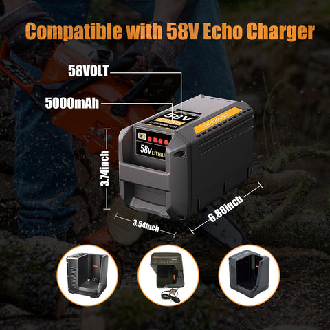 TenHutt Echo 58V tools compatibility demonstrates versatile power for multiple outdoor tasks.