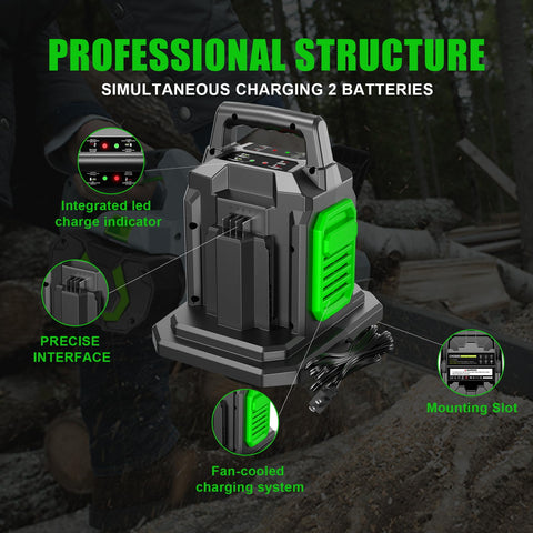 TenHutt Rapid CH2800D dual-port back view shows independent channels for simultaneous charging and reduced downtime