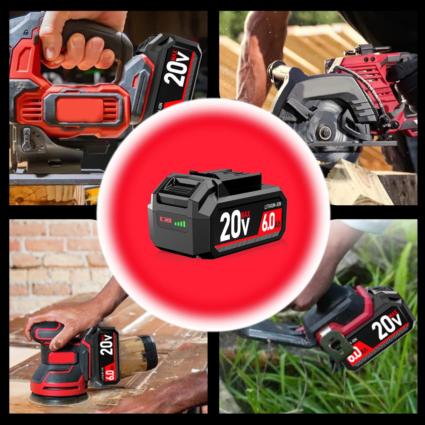TenHutt 20V battery PC+ABS shell durability protects against job-site wear.