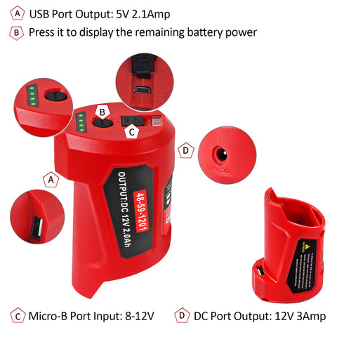 TenHutt USB and DC ports in action for charging devices and powering batteries.