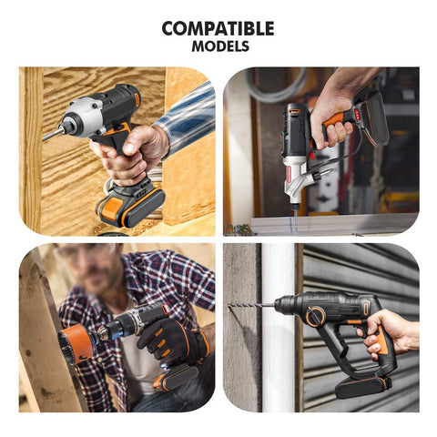 TenHutt Worx 20V Battery kit includes manual and service access.