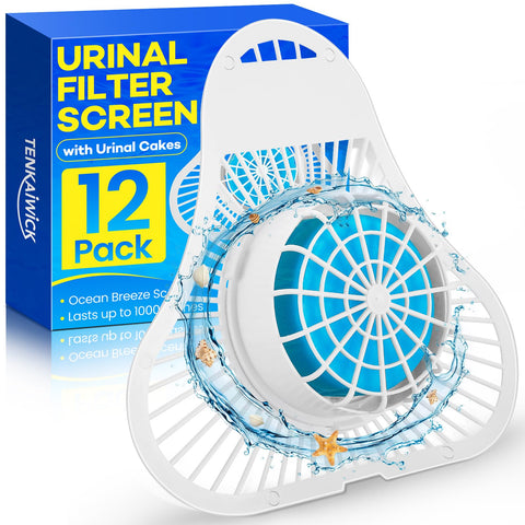 TENKAIWICK Ocean Breeze urinal screen for high-traffic restrooms provides long-lasting odor control