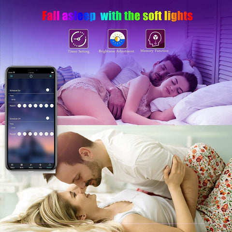Tenmiro LED strip with 64 scene modes for party, relax, or sleep settings.