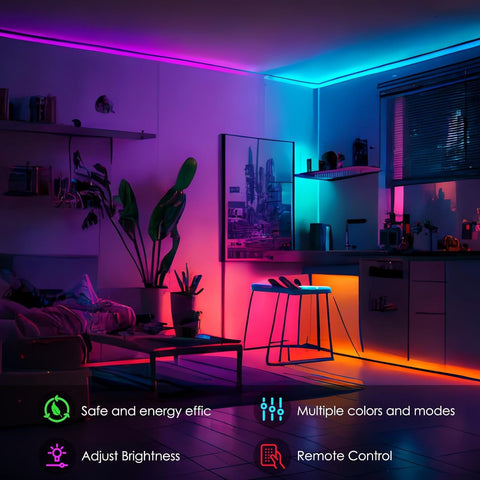 Tenmiro decorative lights ideal for holidays and parties with vivid colors.
