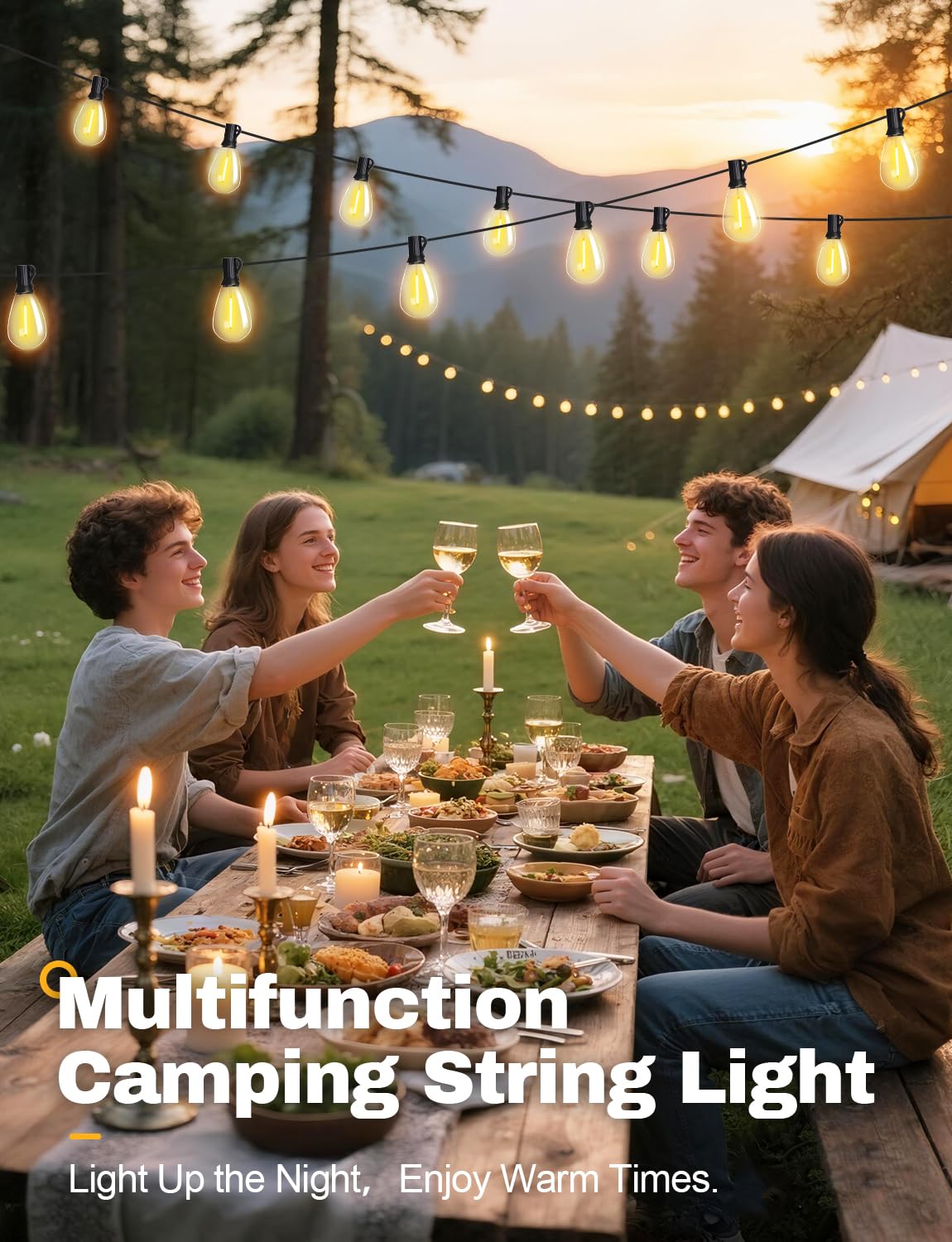 Tenmiro versatile outdoor string lights decorate fences, trees, and decks for events.