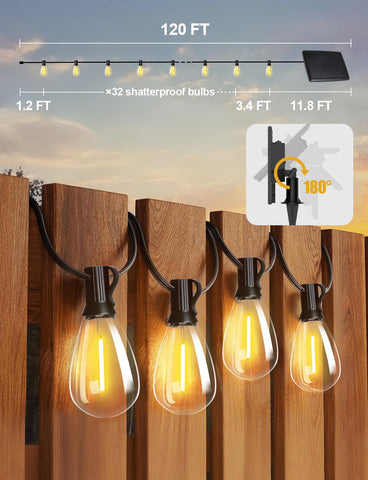 Tenmiro weatherproof, shatterproof bulbs resist rain and wind for year-round use.