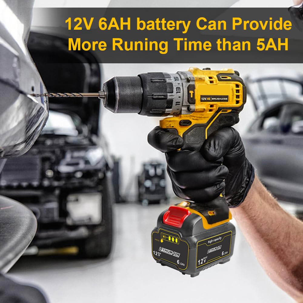 TENMOER 12V battery compatible with DeWalt chargers for flexible charging