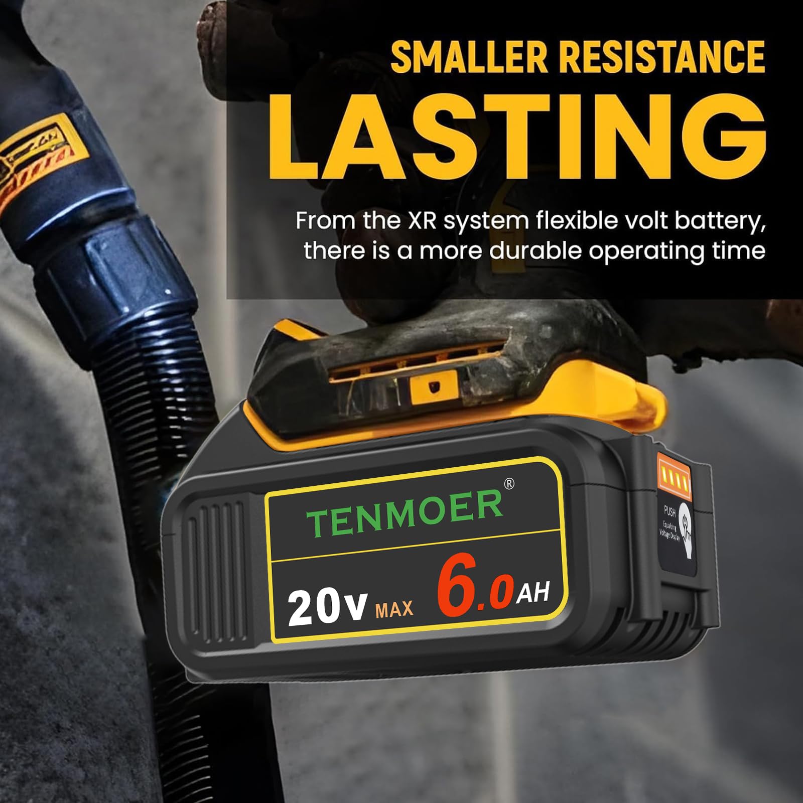 TENMOER 6.0Ah battery on charger compatible with DCB102