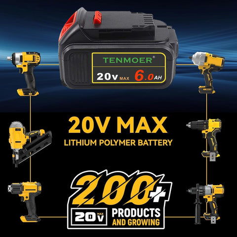 TENMOER 6.0Ah battery side ports for easy installation