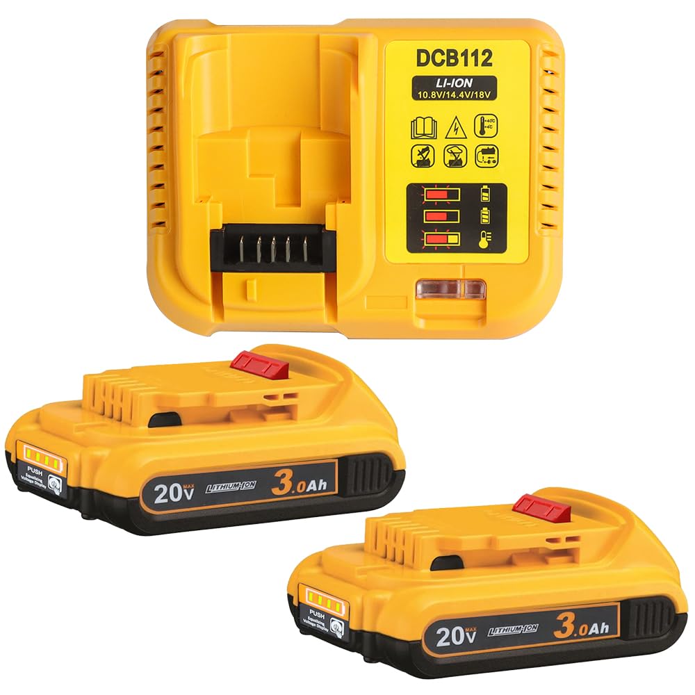 TENMOER 3Ah battery pack front view for DEWALT tools