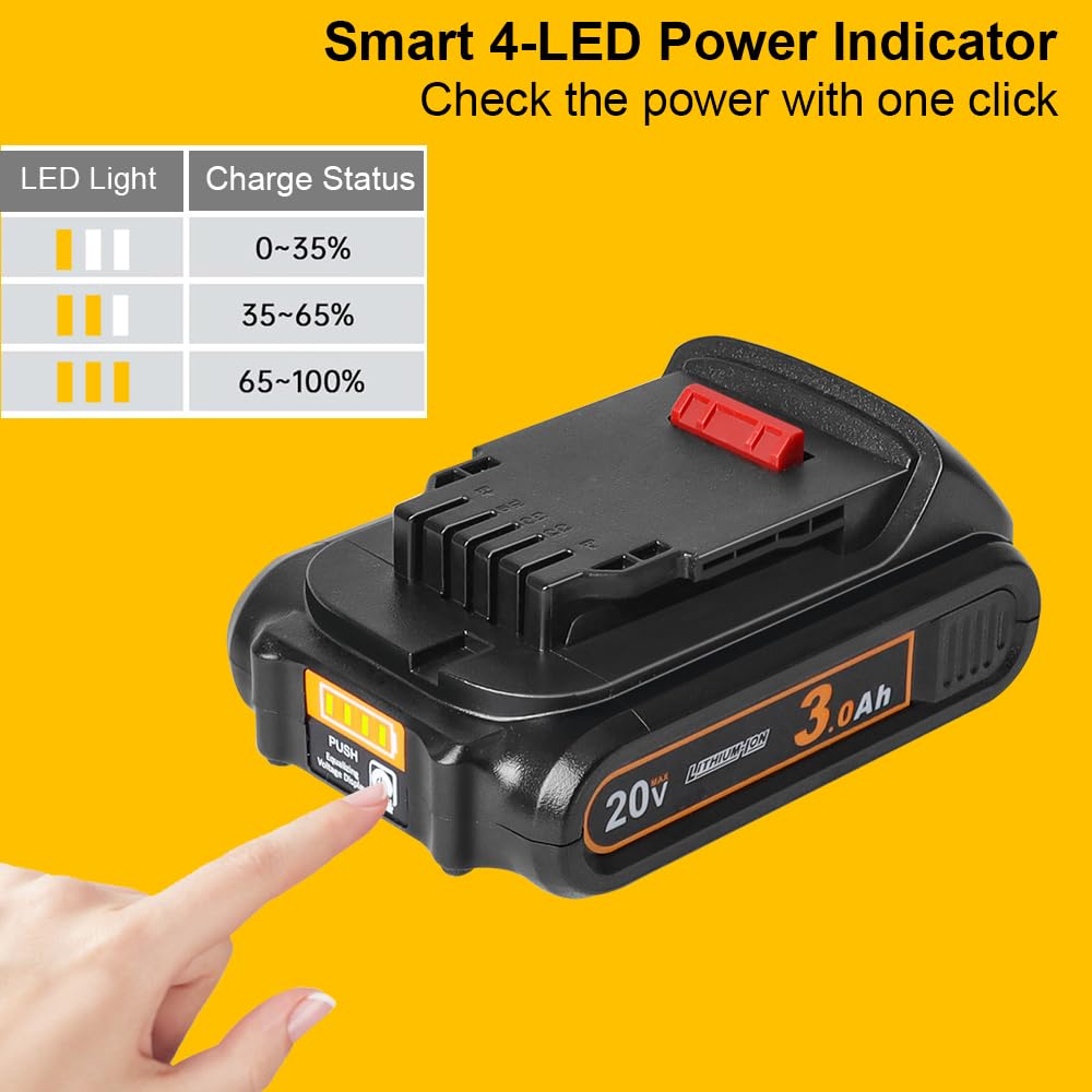 TENMOER battery with LED status indicator on the side