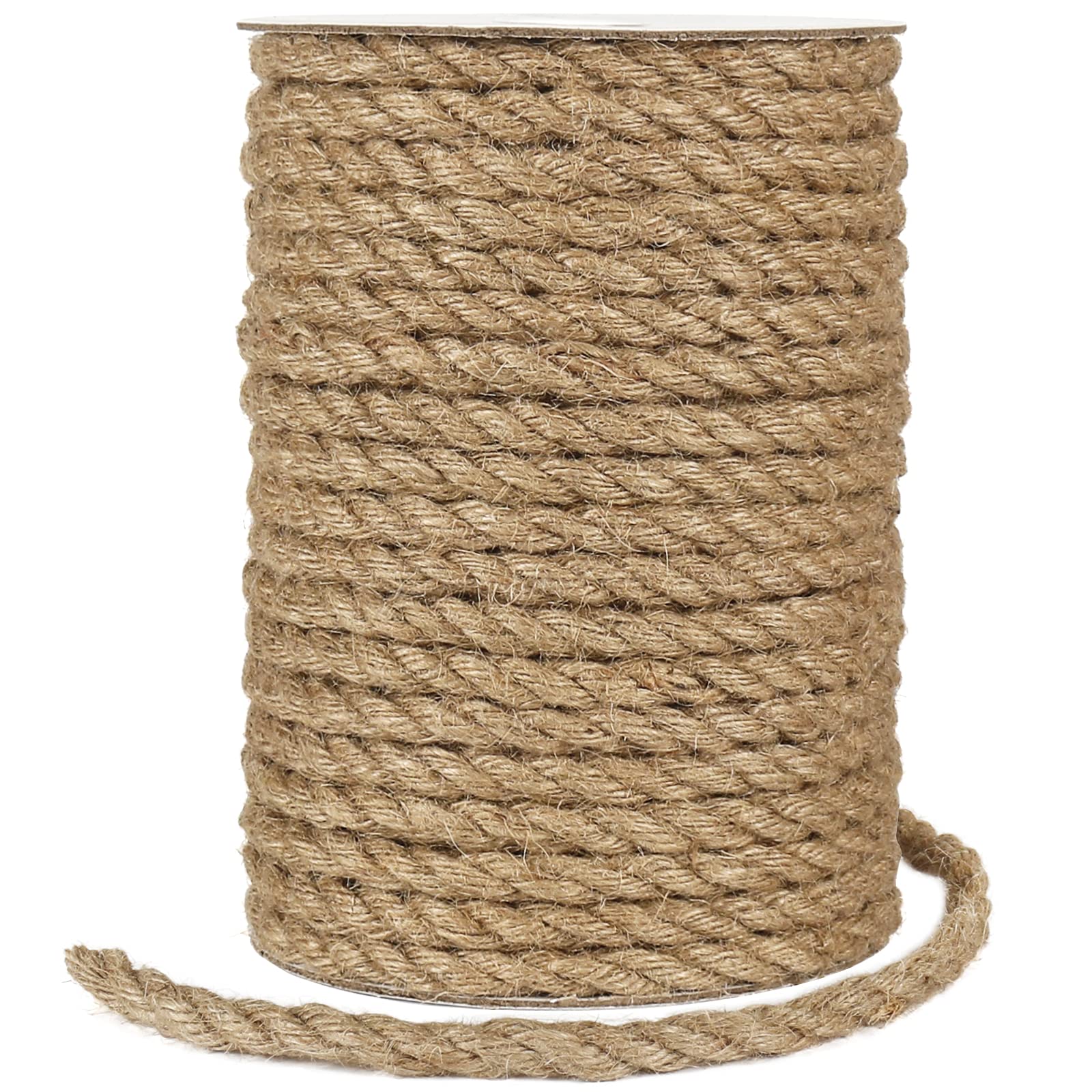 Tenn Well 8mm jute rope spool close-up for sturdy crafting material.