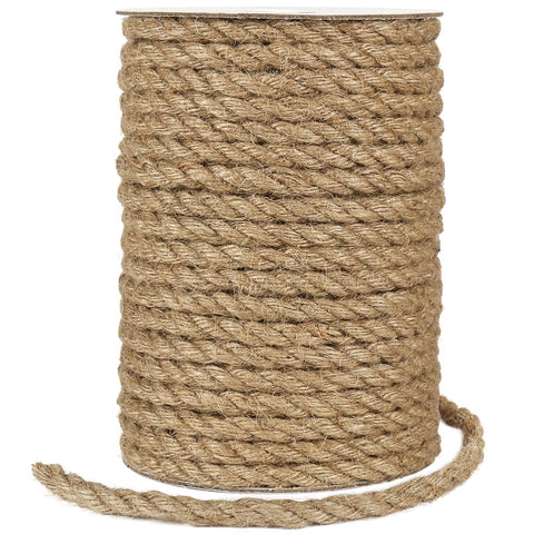 Tenn Well 8mm jute rope spool close-up for sturdy crafting material.