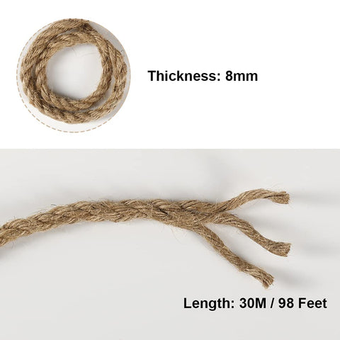 Tenn Well 8mm jute rope wrapped around a basket for versatile wrapping.