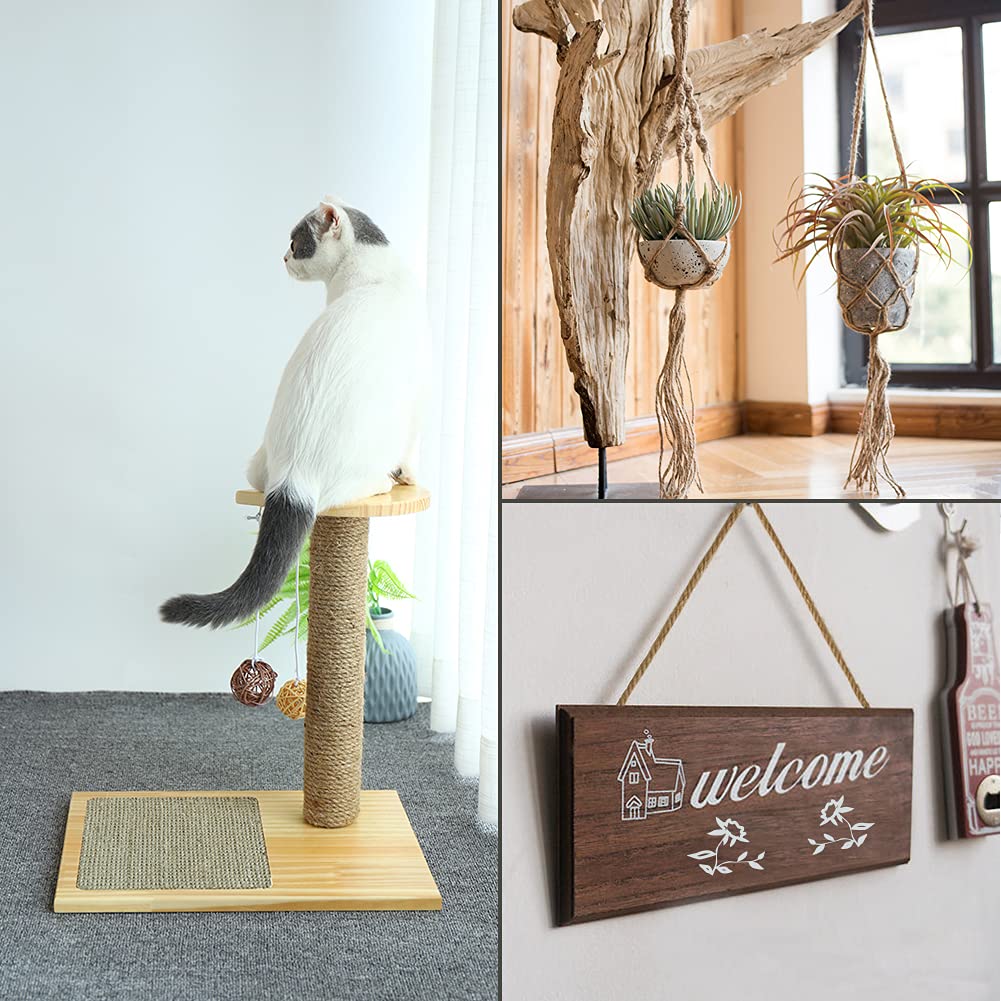 Tenn Well macrame plant hanger project using thick 5mm jute twine.