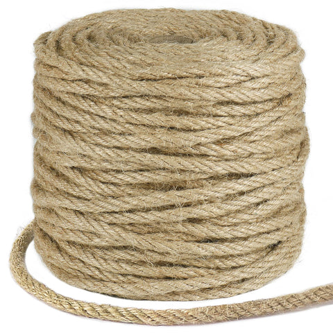 Tenn Well 5mm jute rope shown ready for rustic wine bottle decor.