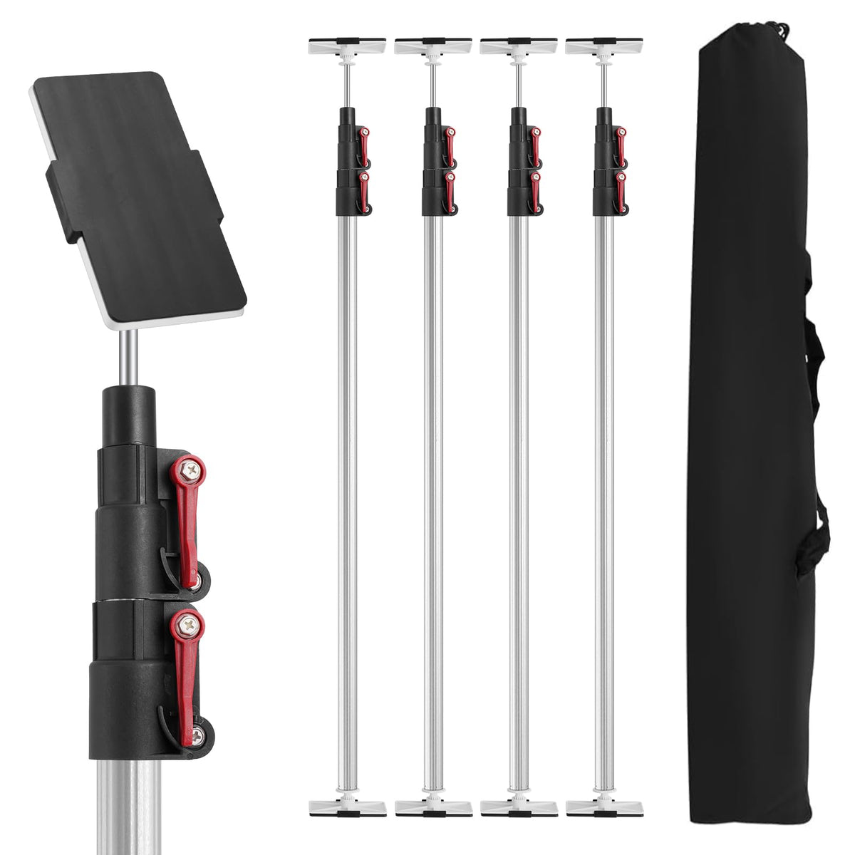 Teodute 10ft dust barrier poles pack for quick room containment
