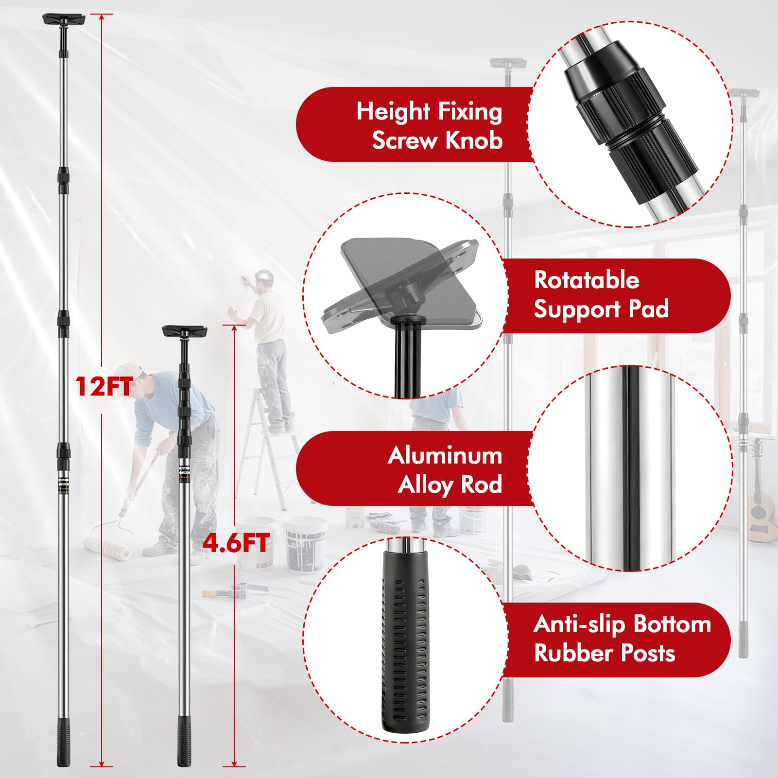 Teodute 4-pack dust barrier poles ready for renovations
