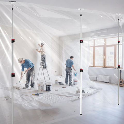 Teodute dust barrier poles extended height adjustable for flexible setup