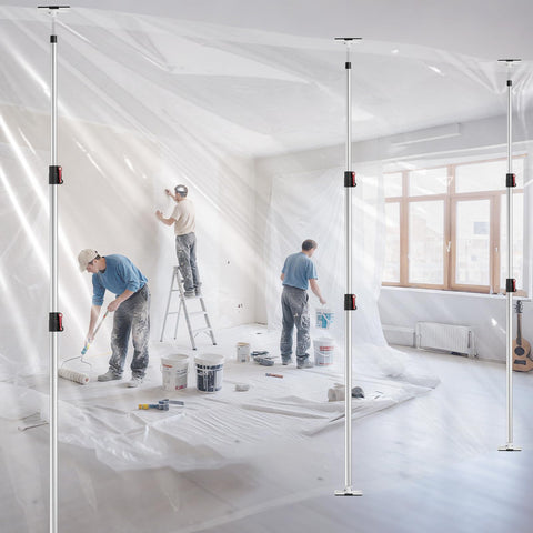 Teodute extended dust barrier poles reach tall ceilings for renovation