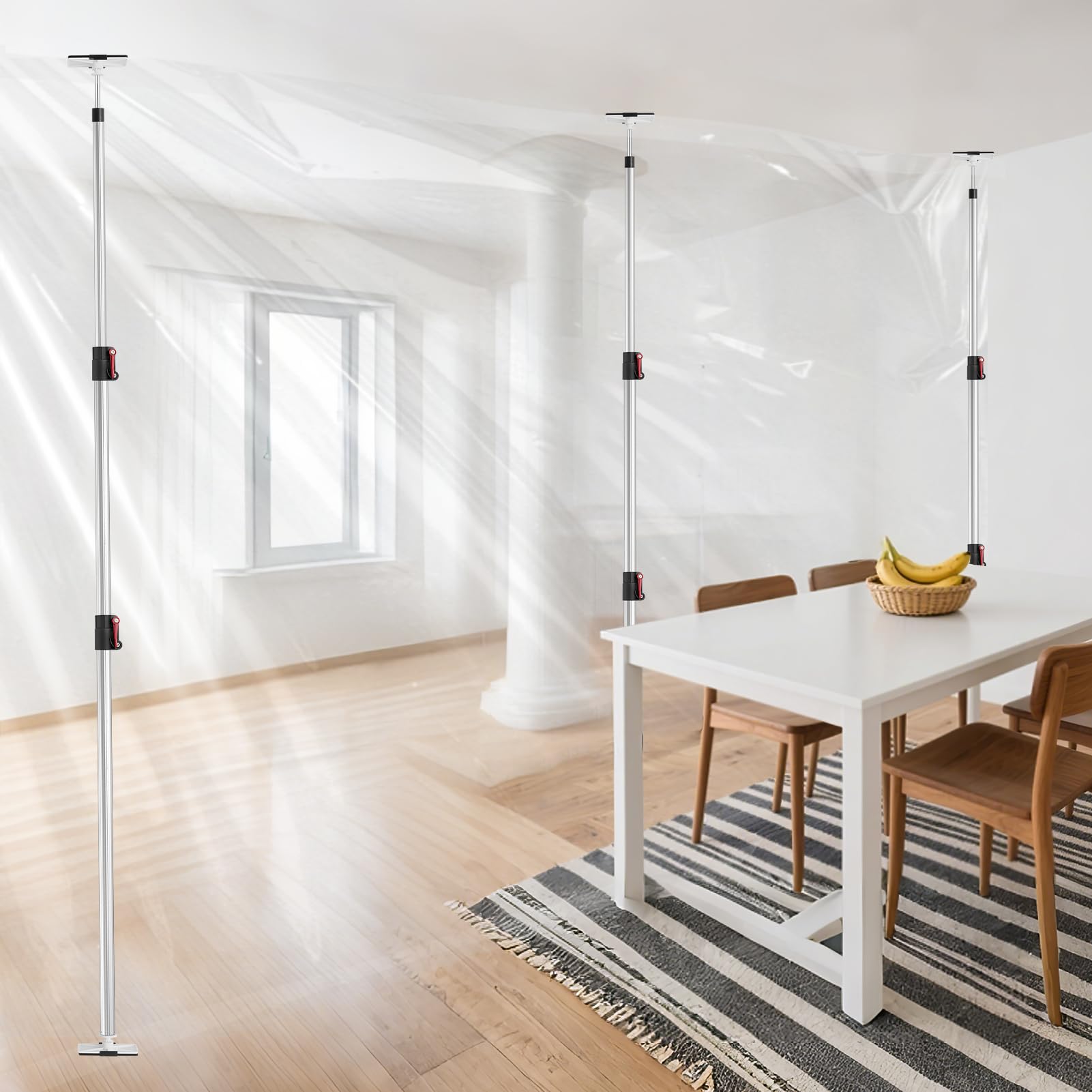 Teodute dust barrier poles in use during renovation project