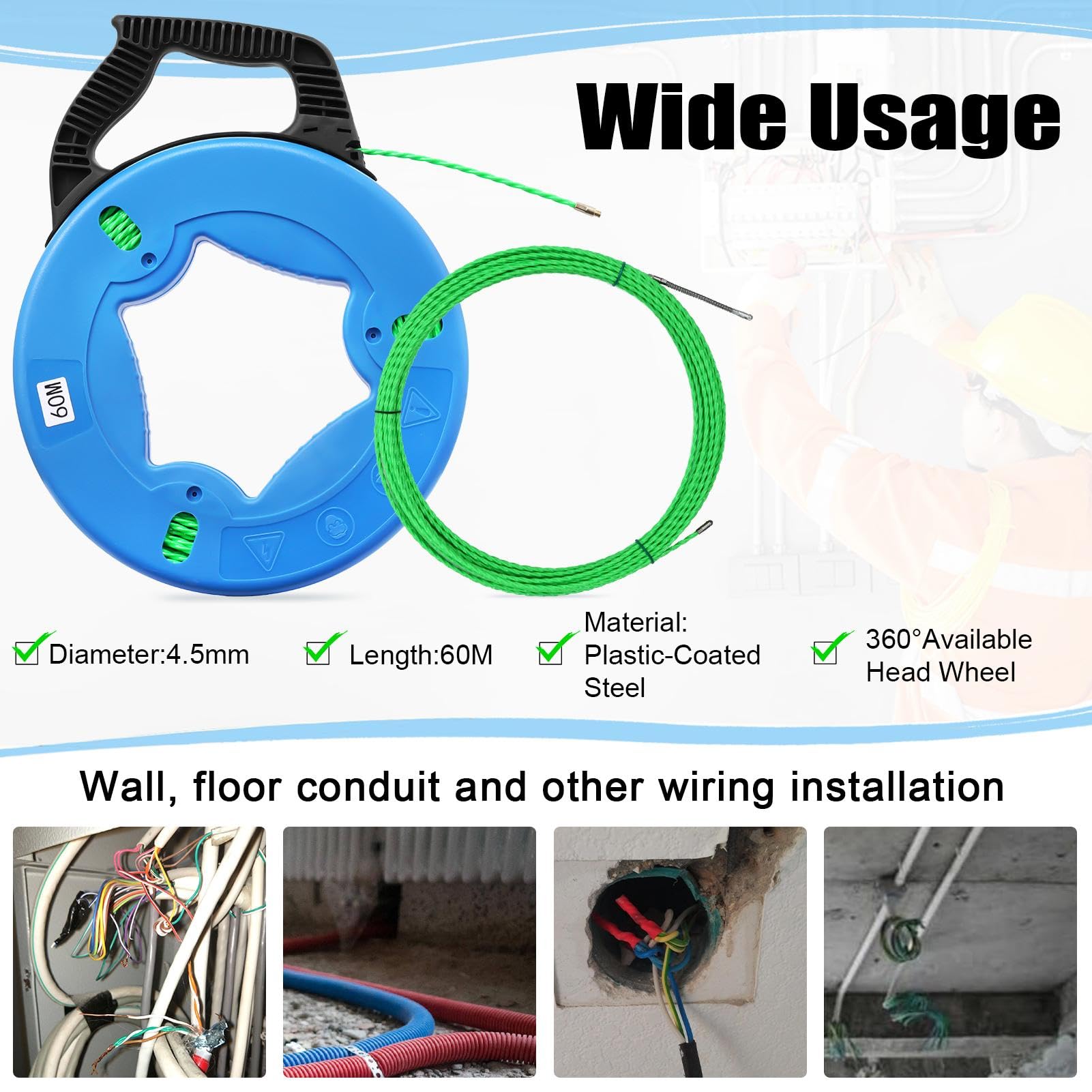 Teodute ergonomic handle design offers comfortable pulling during installations.