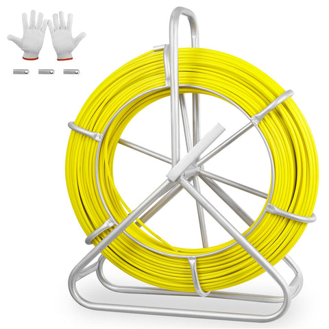 Teodute fiberglass fish tape 500ft for long, smooth wire pulls.