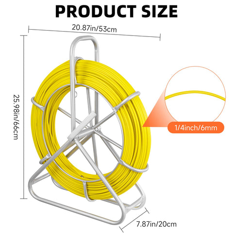 Teodute 1/4-inch fish tape ideal for tight conduit access.