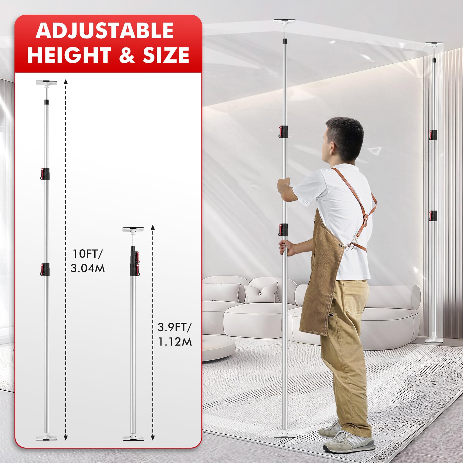 Teodute retractable poles with twist lock enable fast setup