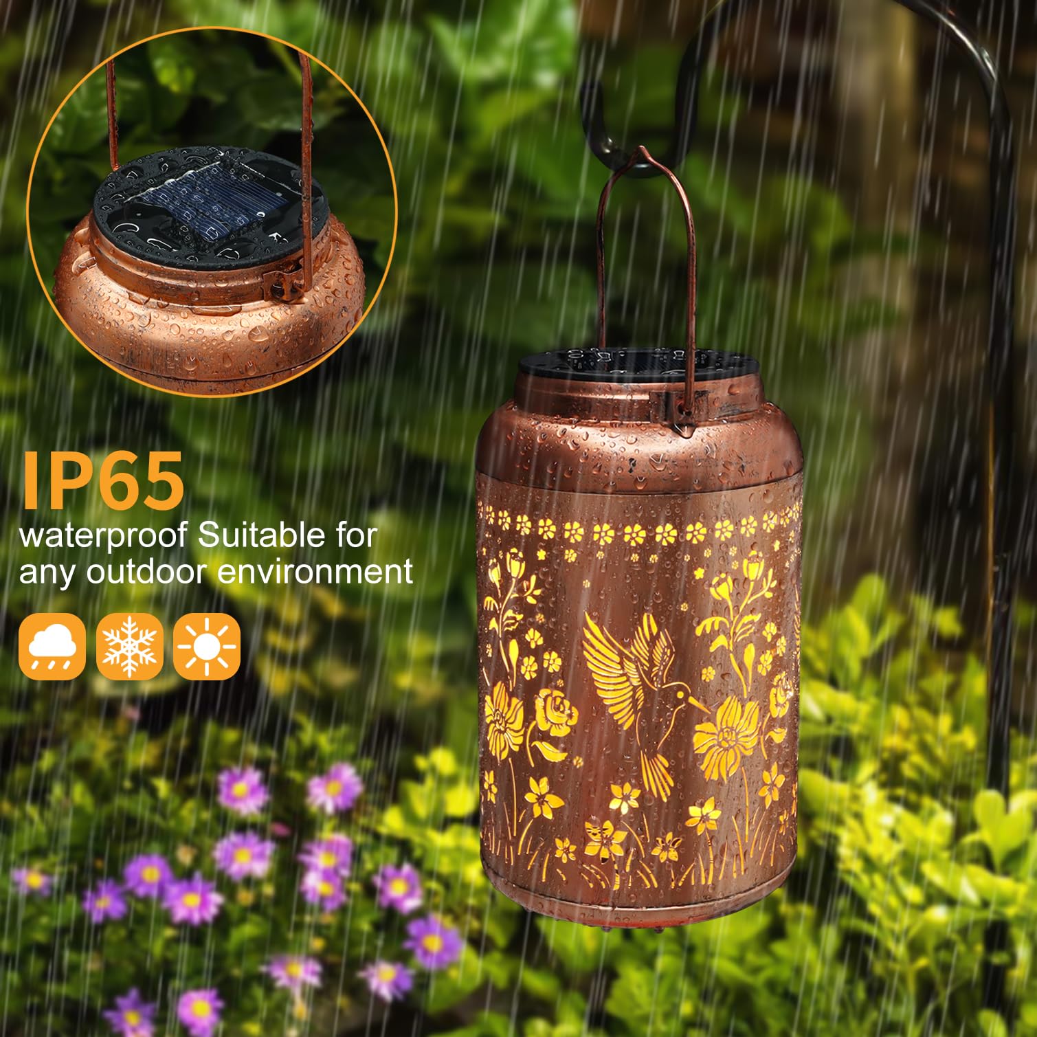 Tepaken hanging lantern on trees enhances porch ambience
