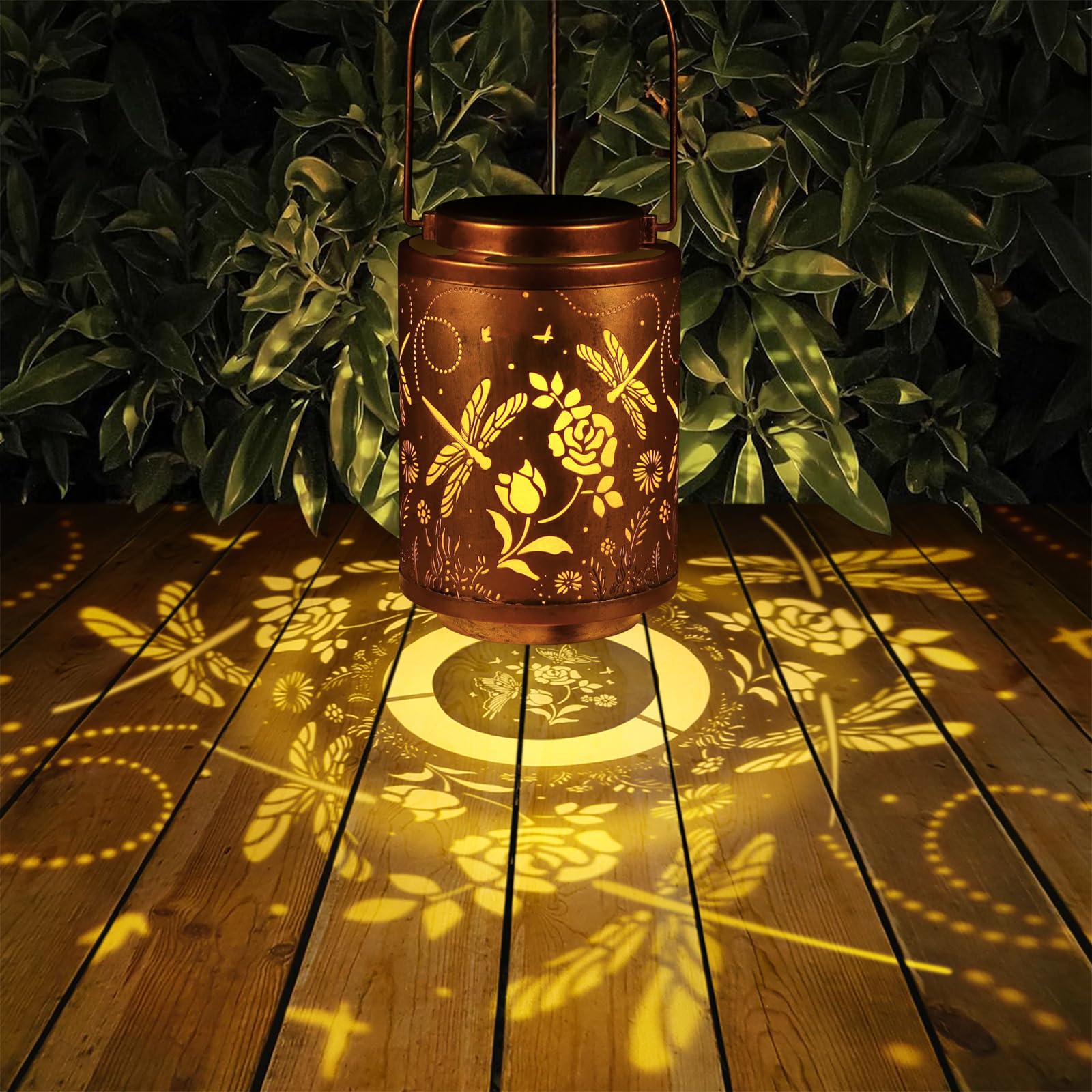 Waterproof IP65 lantern withstands rain while adding decorative charm to yards.