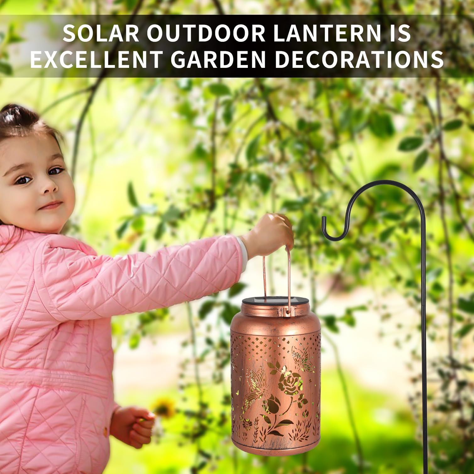Tepaken Rose Butterfly lantern provides gentle night light for gardens.