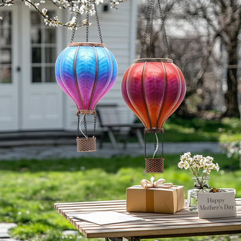 TERESA'S COLLECTIONS hot air balloon lantern flickering flame creates magical nights