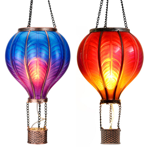TERESA'S COLLECTIONS hot air balloon lantern full view for outdoor ambiance